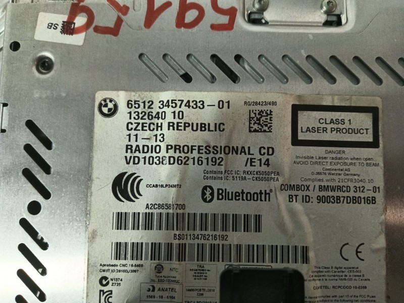 Recambio de sistema audio / radio cd para mini mini countryman (r60) one d referencia OEM IAM 65123457433 65123457433  13264010