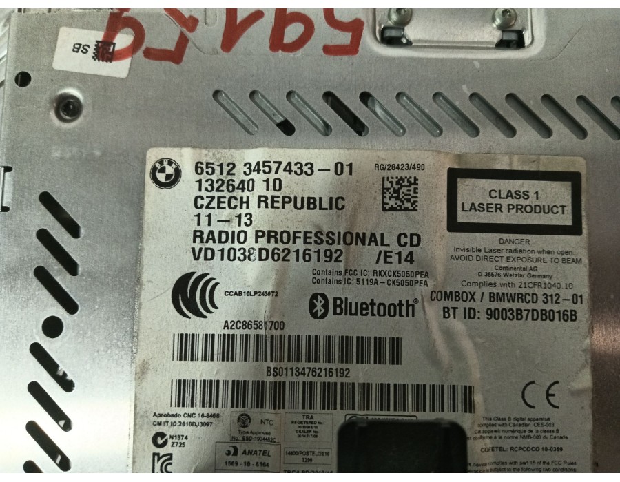 Recambio de sistema audio / radio cd para mini mini countryman (r60) one d referencia OEM IAM 65123457433 65123457433  13264010