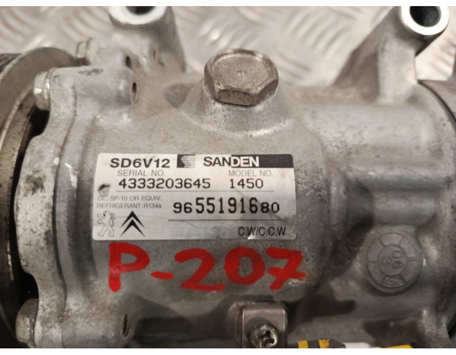 Recambio de compresor aire acondicionado para peugeot 207 sw (wk_) 1.6 hdi referencia OEM IAM SD6V121450  9655191680