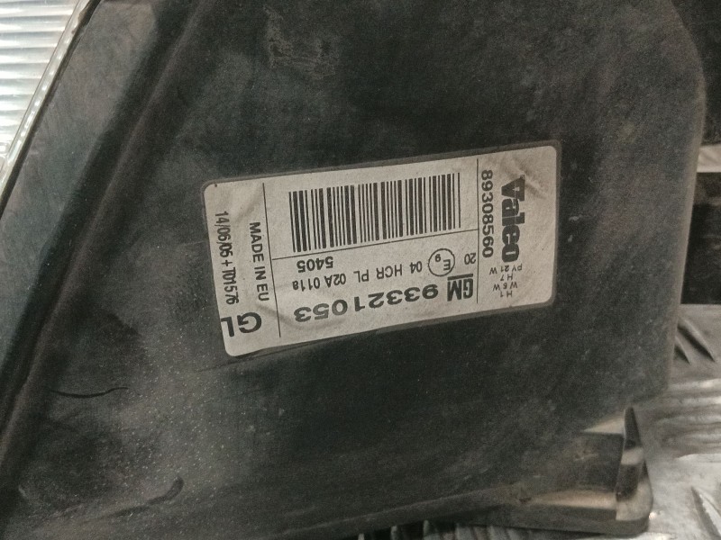 Recambio de faro derecho para opel meriva a monospace (x03) 1.4 16v twinport (e75) referencia OEM IAM 89308560  93321053