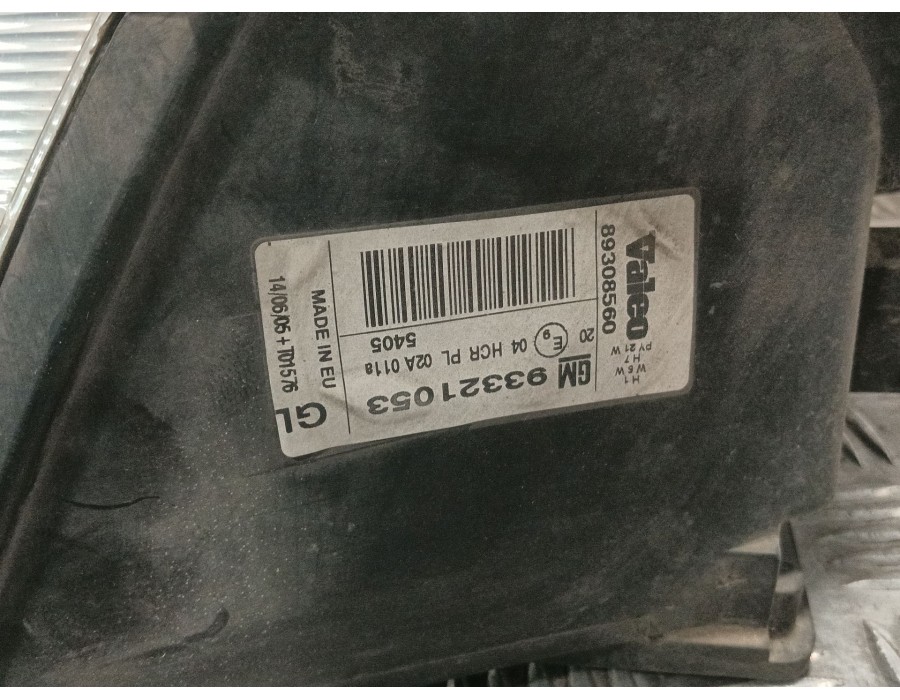 Recambio de faro derecho para opel meriva a monospace (x03) 1.4 16v twinport (e75) referencia OEM IAM 89308560  93321053