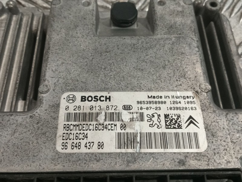 Recambio de centralita motor uce para peugeot partner monospace (5_, g_) 1.6 hdi 90 referencia OEM IAM 0281013872 1039S0163 9653