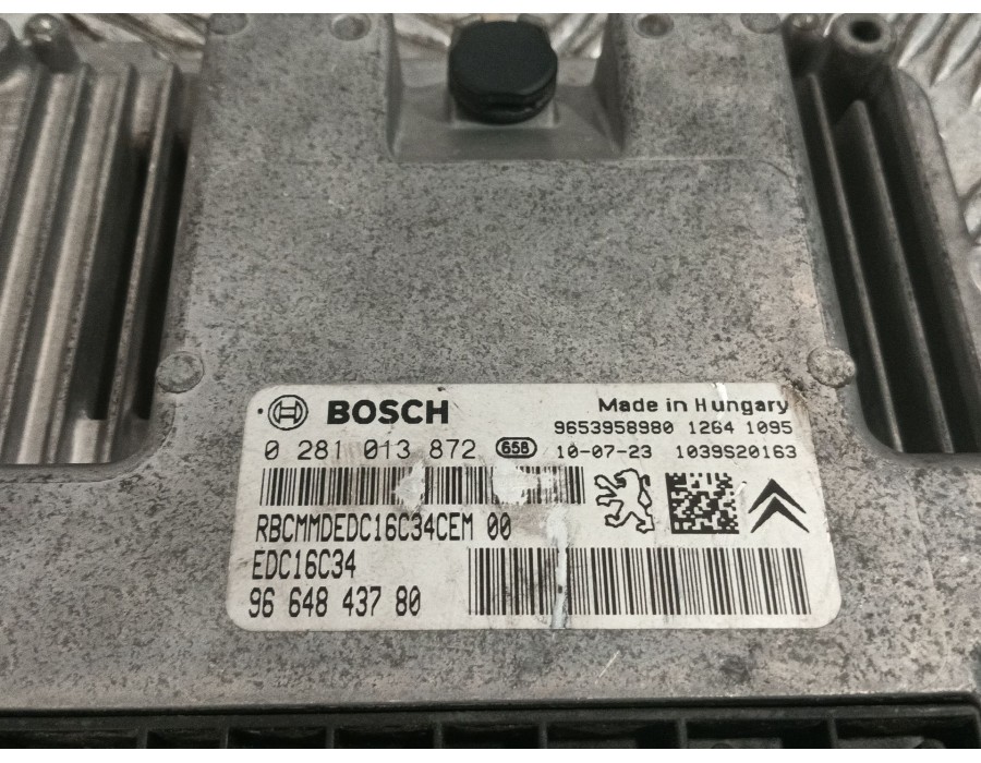 Recambio de centralita motor uce para peugeot partner monospace (5_, g_) 1.6 hdi 90 referencia OEM IAM 0281013872 1039S0163 9653
