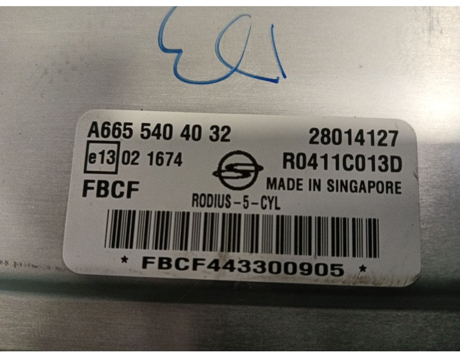 Recambio de centralita motor uce para ssangyong rodius i 2.7 xdi referencia OEM IAM A6655404032 R0411C013D 28014127