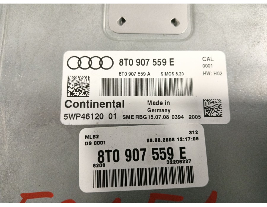 Recambio de centralita motor uce para audi a5 (8t3) 3.2 fsi quattro referencia OEM IAM 8T0907559E  5WP4612001