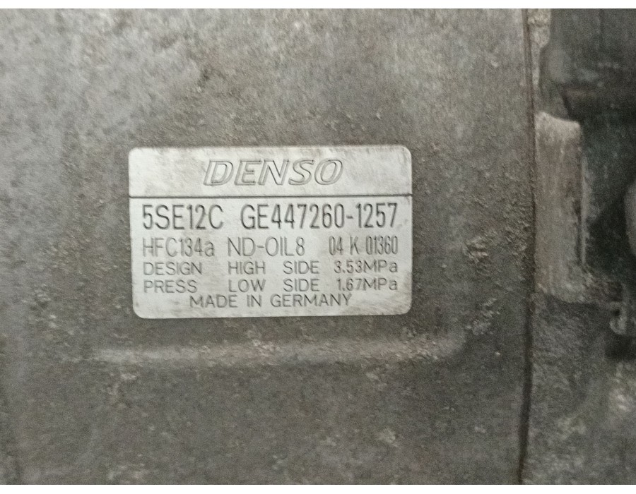 Recambio de compresor aire acondicionado para toyota auris 2.0 d-4d cat referencia OEM IAM GE4472601257  5SE12C