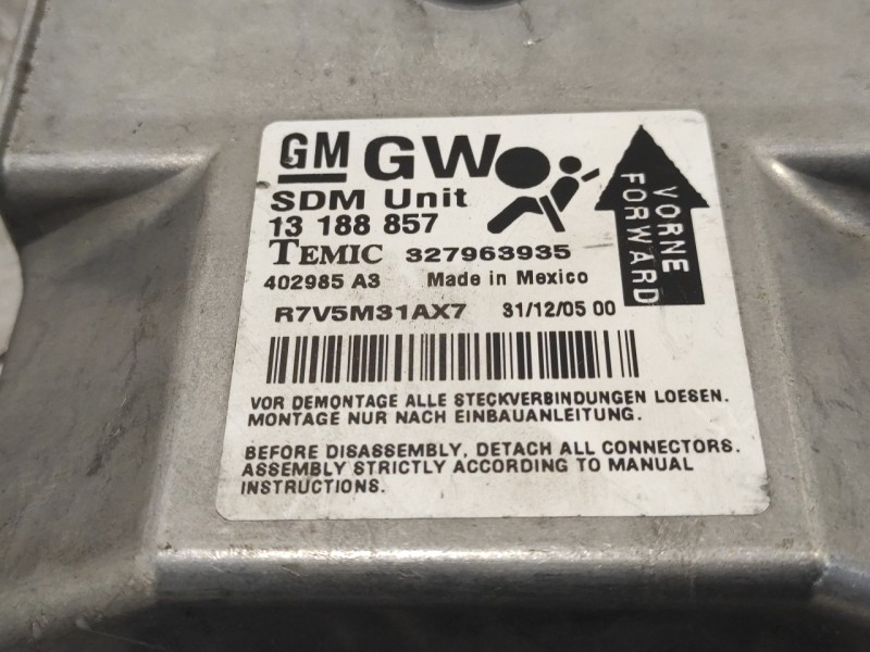 Recambio de centralita airbag para opel astra h berlina referencia OEM IAM 13188857  327963935