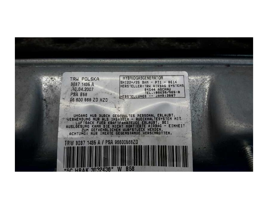 Recambio de airbag delantero izquierdo para citroën c4 picasso 2.0 hdi fap cat (rhr / dw10bted4) referencia OEM IAM   