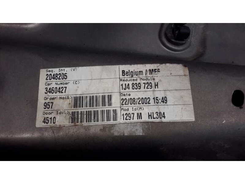Recambio de elevalunas trasero izquierdo para volkswagen golf iv berlina (1j1) 1.9 tdi referencia OEM IAM 1J4839729H  