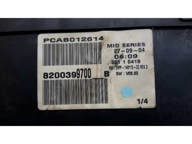 Recambio de cuadro instrumentos para renault megane ii berlina 3p 1.5 dci diesel referencia OEM IAM 2RPF14B115CQ 2RPF10A855A 820