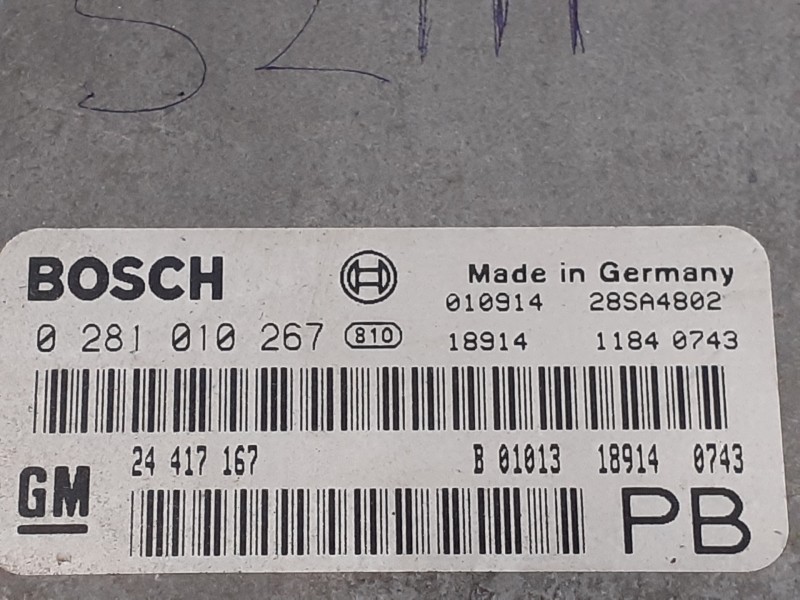 Recambio de centralita motor uce para opel astra g berlina 2.0 dti referencia OEM IAM 0281010267 28SA4802 24417167