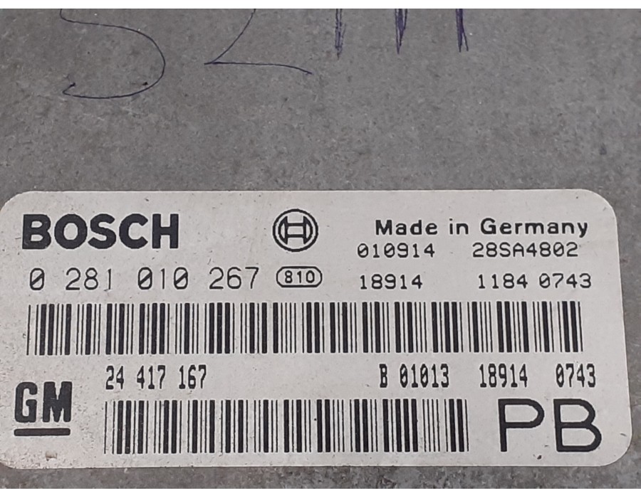 Recambio de centralita motor uce para opel astra g berlina 2.0 dti referencia OEM IAM 0281010267 28SA4802 24417167