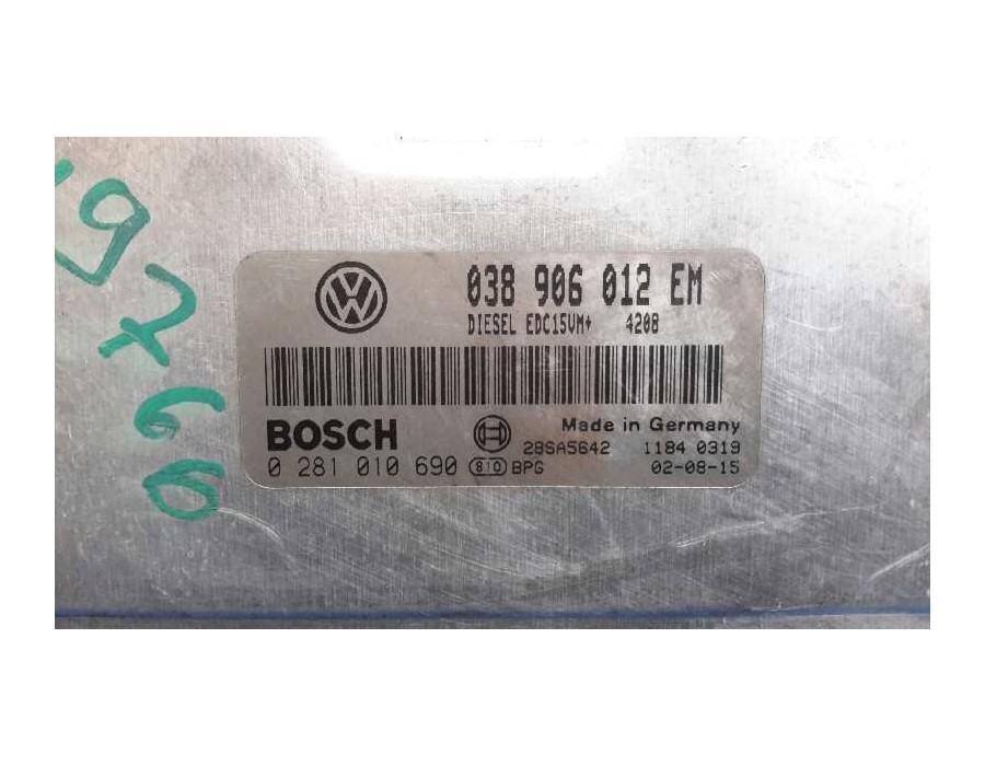 Recambio de centralita motor uce para renault megane i scenic (ja0) 1.6 referencia OEM IAM 0281010690 EDC15VM+ 038906012EM