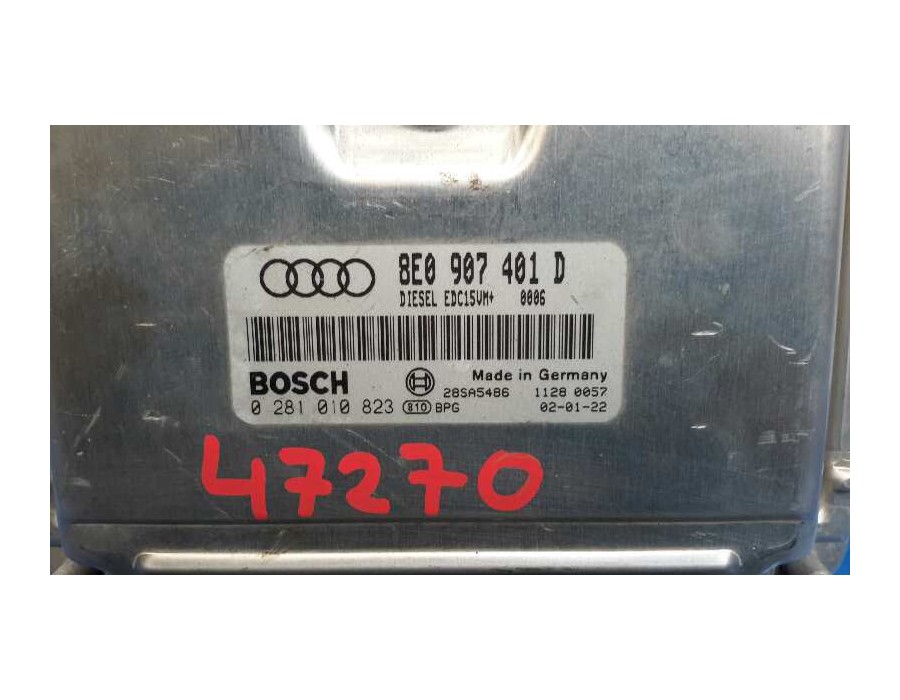 Recambio de centralita motor uce para audi a4 berlina (8e) 2.5 v6 24v tdi referencia OEM IAM 0281010823 EDC15VM 8E0907401D