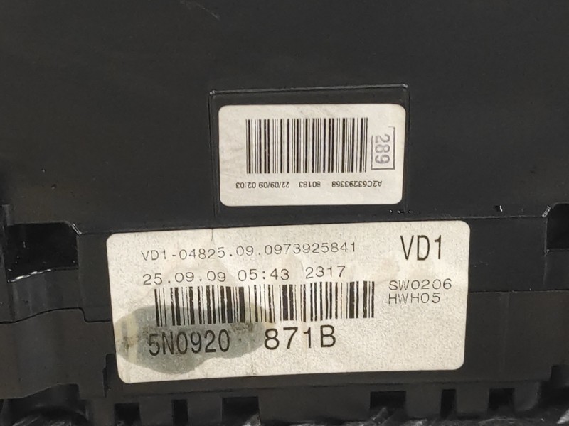 Recambio de cuadro instrumentos para volkswagen tiguan (5n1) 2.0 tdi referencia OEM IAM 5N0920871B  A2C53293358