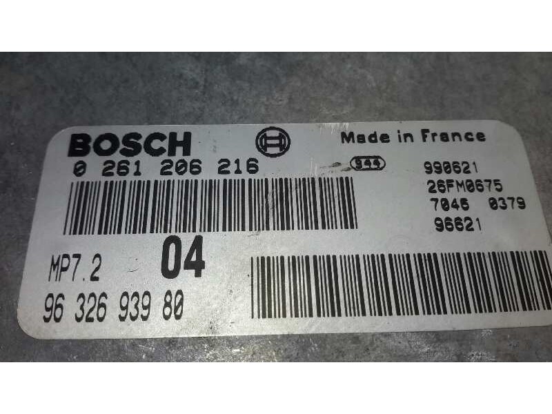 Recambio de centralita motor uce para peugeot 206 berlina 1.6 referencia OEM IAM 0261206216 MP72 9632693980