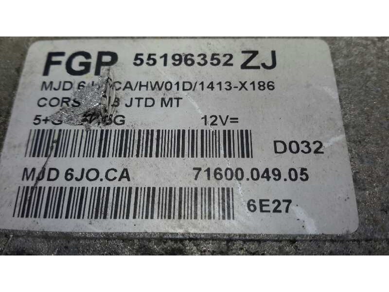Recambio de centralita motor uce para opel corsa c enjoy referencia OEM IAM 55196352ZJ  7160004905