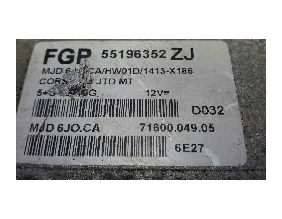 Recambio de centralita motor uce para opel corsa c enjoy referencia OEM IAM 55196352ZJ  7160004905