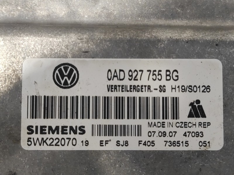 Recambio de centralita cambio automatico para volkswagen touareg (7l6) 2.5 tdi dpf referencia OEM IAM 0AD927755BG  5WK22070