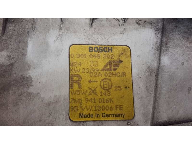 Recambio de faro derecho para volkswagen sharan (7m8) referencia OEM IAM 7M0941607  0301048302