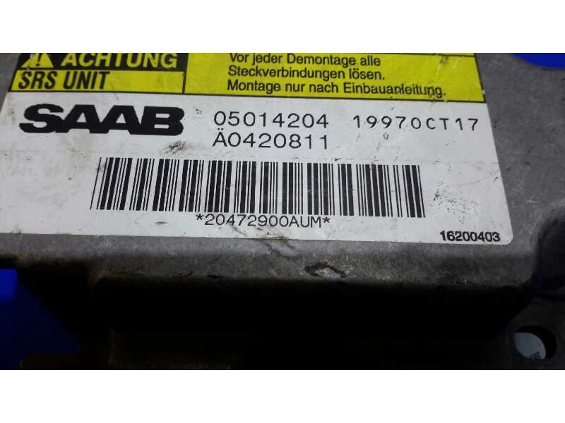 Recambio de centralita airbag para saab 9-5 sedán 2.3 cat referencia OEM IAM 05014204 1188 A0420811