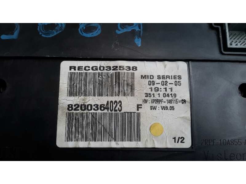 Recambio de cuadro instrumentos para renault megane ii berlina 3p 1.6 16v referencia OEM IAM 8200364023 8200364023F 35110419