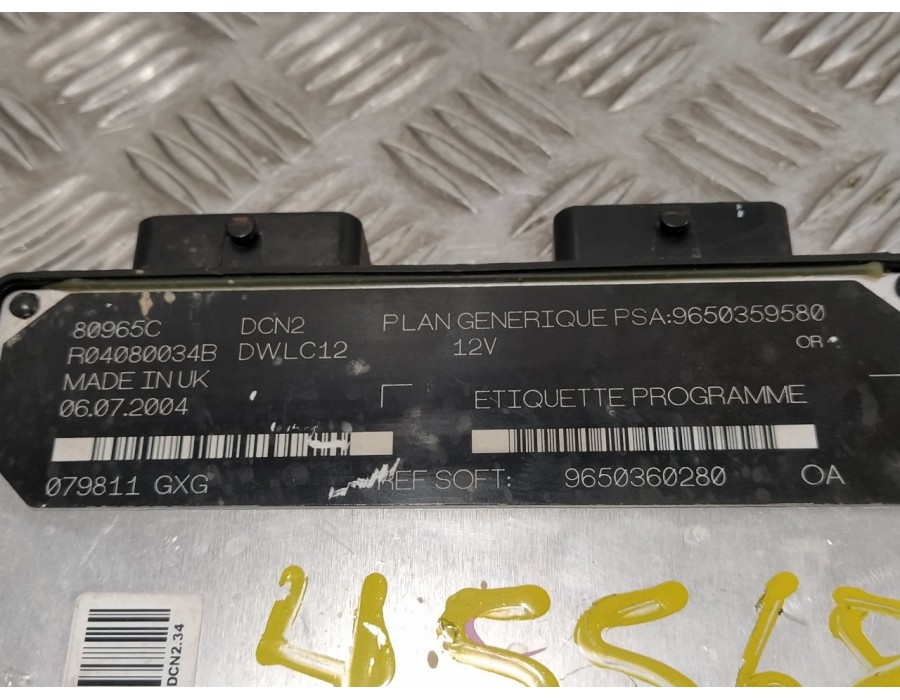 Recambio de centralita motor uce para peugeot partner (s1) 1.9 diesel referencia OEM IAM 9650360280 9650359580 R04080034B