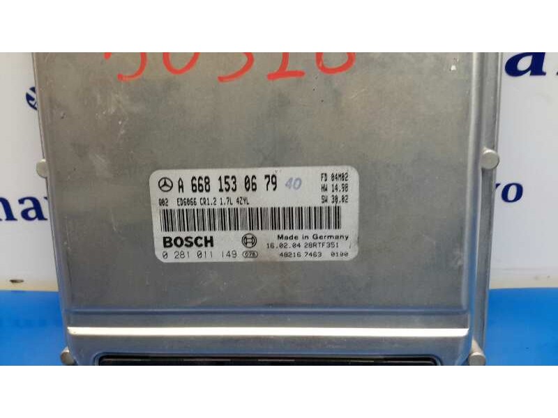 Recambio de centralita motor uce para mercedes-benz vaneo (w414) furgoneta compacta referencia OEM IAM 0281011149 ED6066 A668153