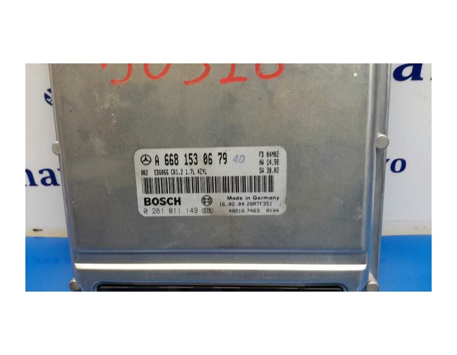 Recambio de centralita motor uce para mercedes-benz vaneo (w414) furgoneta compacta referencia OEM IAM 0281011149 ED6066 A668153