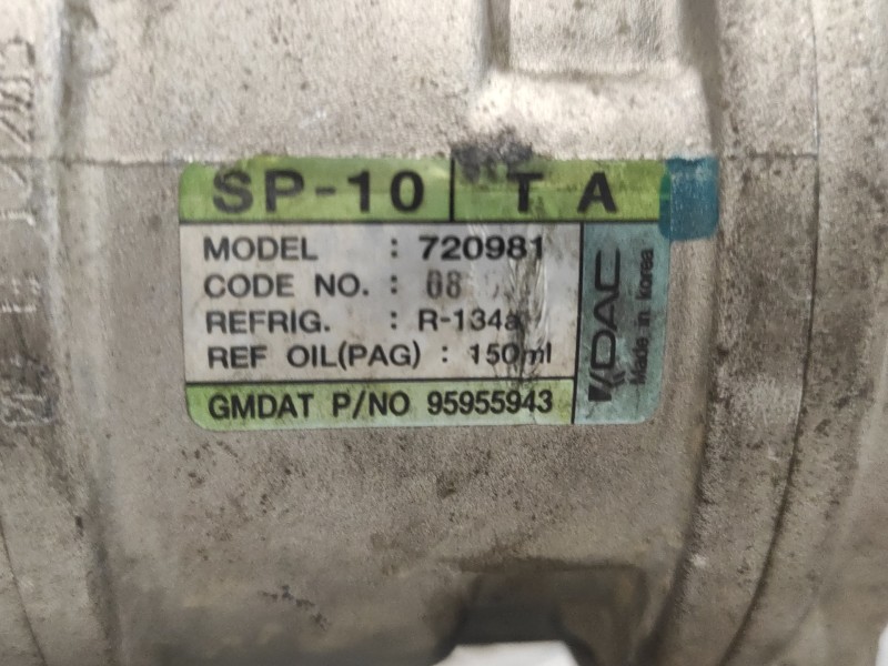 Recambio de compresor aire acondicionado para chevrolet aveo 1.2 cat referencia OEM IAM 95955943 720981 95955941