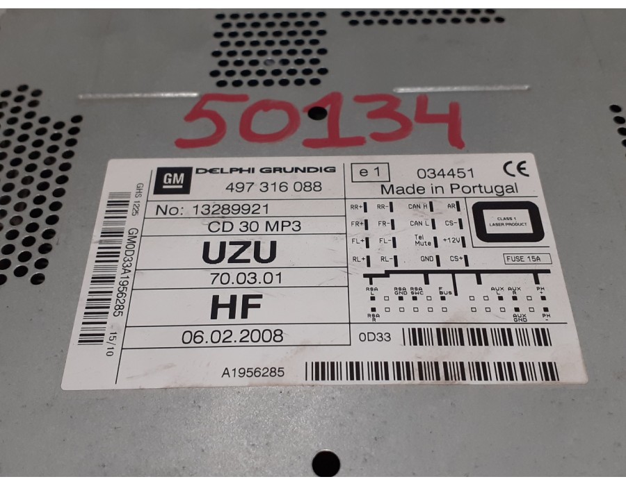 Recambio de sistema audio / radio cd para opel corsa d 1.3 16v cdti referencia OEM IAM 497316088  13289921