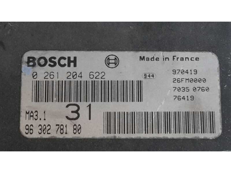 Recambio de centralita motor uce para citroën saxo 1.1 referencia OEM IAM 0261204622 MA31 9630278180