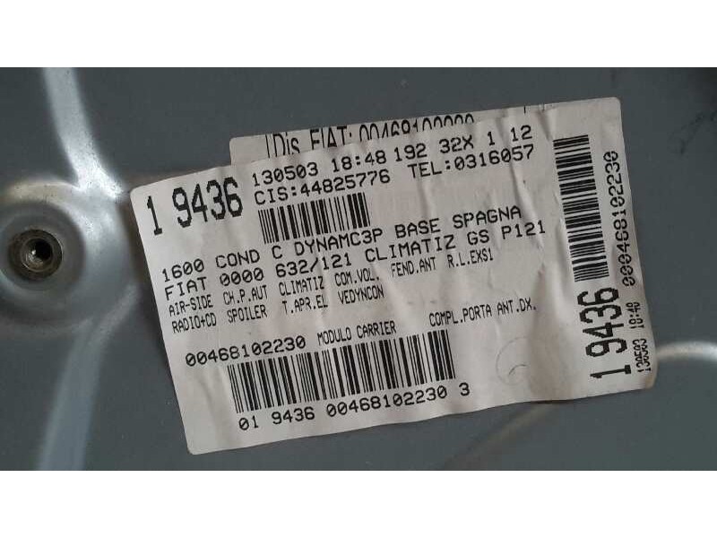 Recambio de elevalunas delantero derecho para fiat stilo (192) referencia OEM IAM 50001603 152937 