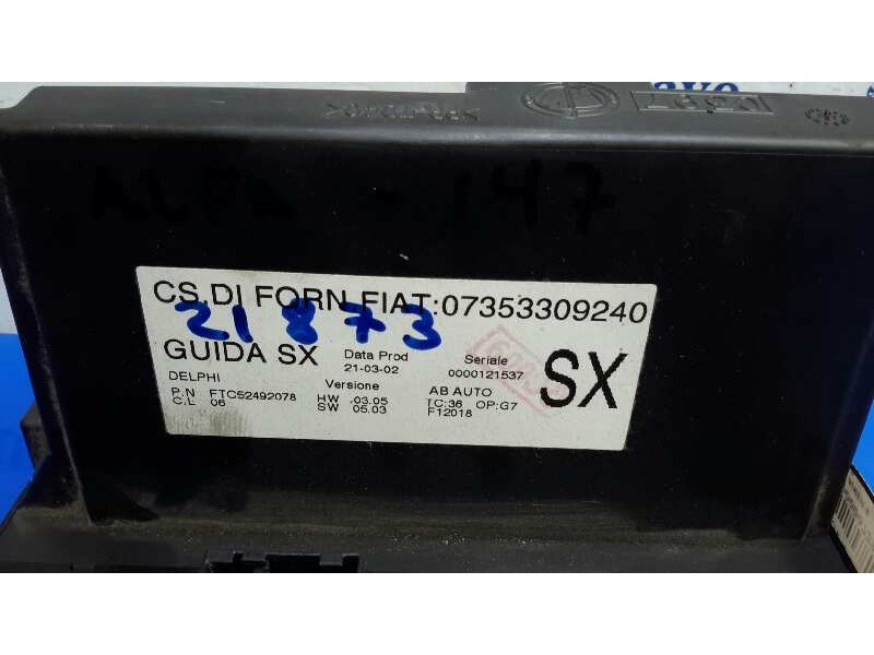 Recambio de mando climatizador para alfa romeo 147 (190) 2.0 16v cat referencia OEM IAM 07353309240  FTC52492078