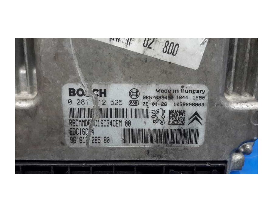 Recambio de centralita motor uce para peugeot 206 berlina 1.4 hdi referencia OEM IAM 0281012525 EDC16C34 9661728580