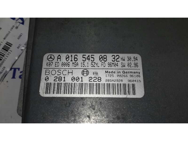 Recambio de centralita motor uce para mercedes-benz clase c (w202) familiar referencia OEM IAM 0281001228 28SA2928 A165450832