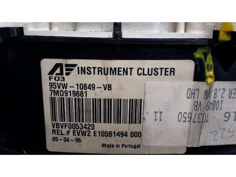 Recambio de cuadro instrumentos para volkswagen sharan (7m6/7m9) referencia OEM IAM 7M0919881  95VW10849VB