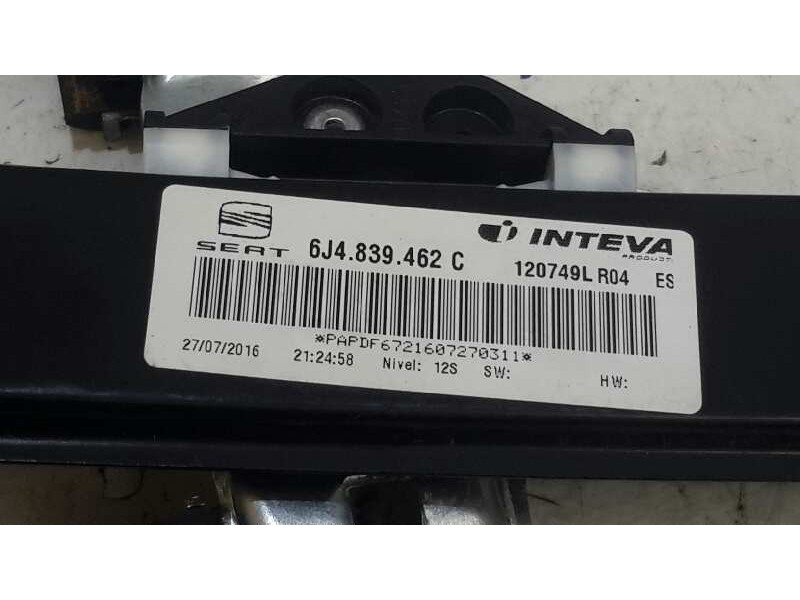 Recambio de elevalunas trasero derecho para seat ibiza (6j5) 1.6 16v referencia OEM IAM 6J4839462C  120746L