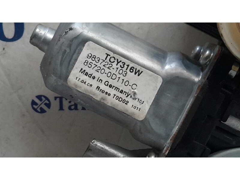 Recambio de elevalunas delantero izquierdo para toyota yaris 1.4 turbodiesel cat referencia OEM IAM 857200D110C  983722103