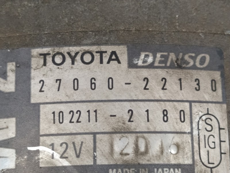 Recambio de alternador para toyota rav 4 (a2) 1.8 16v cat referencia OEM IAM 2706022130  1022112180