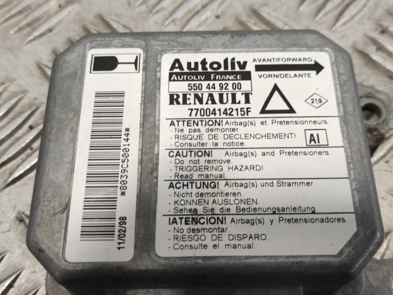 Recambio de centralita airbag para renault laguna (b56) referencia OEM IAM 550449200  77414215F