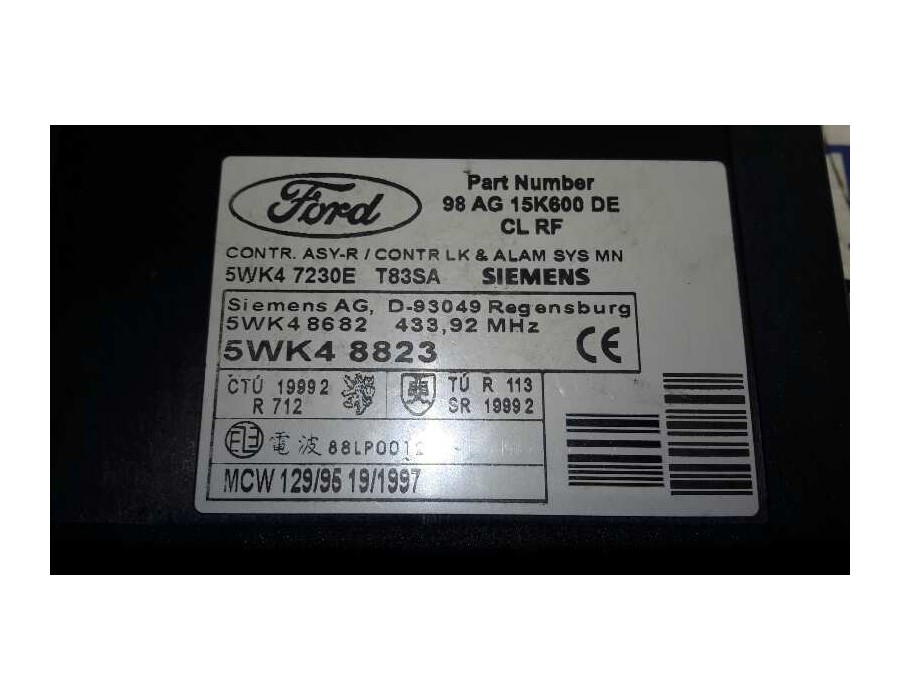 Recambio de centralita cierre para ford focus berlina (cak) 1.8 tddi turbodiesel cat referencia OEM IAM 5WK48823  