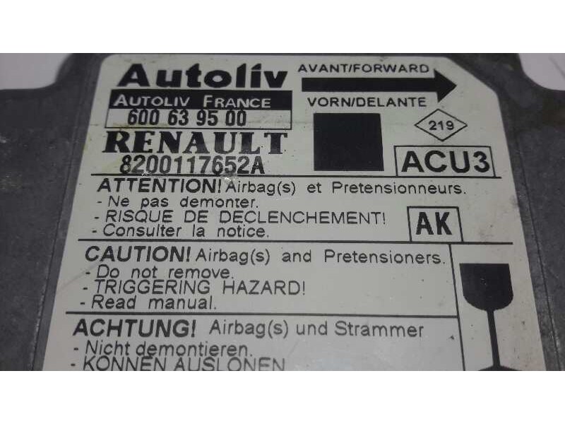 Recambio de centralita airbag para renault scenic (ja..) 1.6 referencia OEM IAM 600639500  8200117652A