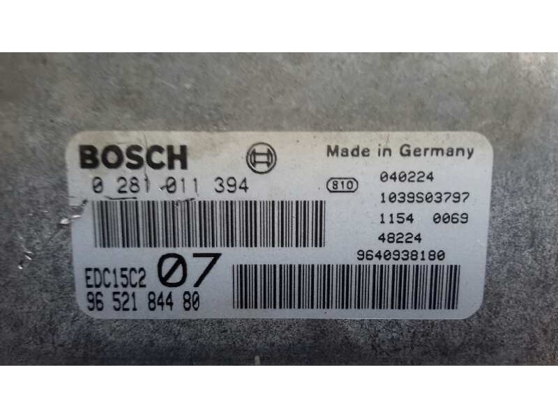 Recambio de centralita motor uce para citroën c5 berlina referencia OEM IAM 0281011394 EDC15C2 9652184480