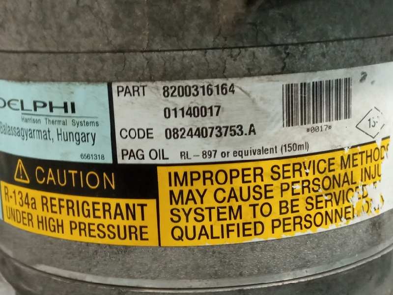 Recambio de compresor aire acondicionado para renault megane ii berlina 5p referencia OEM IAM 8200316164  01140017