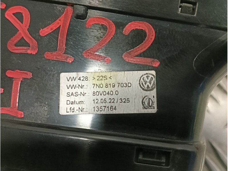 Recambio de rejilla aireadora para seat alhambra (7n) 1.4 tsi referencia OEM IAM 7N0819703D  