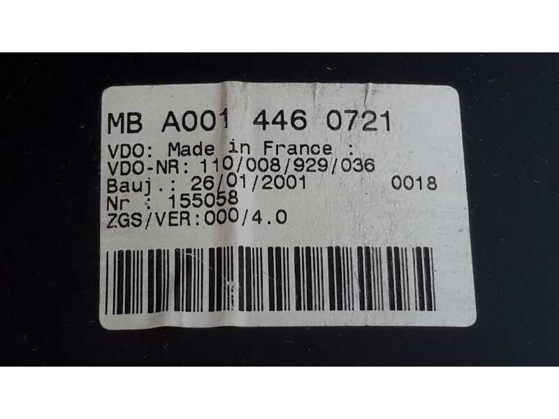 Recambio de cuadro instrumentos para mercedes-benz sprinter 02.00  caja abierta referencia OEM IAM A0014460721  