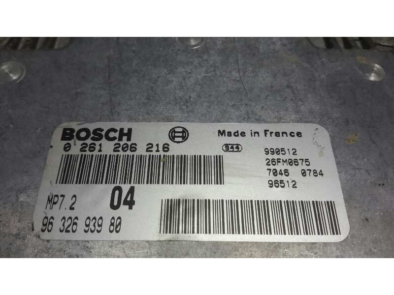 Recambio de centralita motor uce para peugeot 206 berlina 1.6 referencia OEM IAM 0261206216 MP72 9632693980