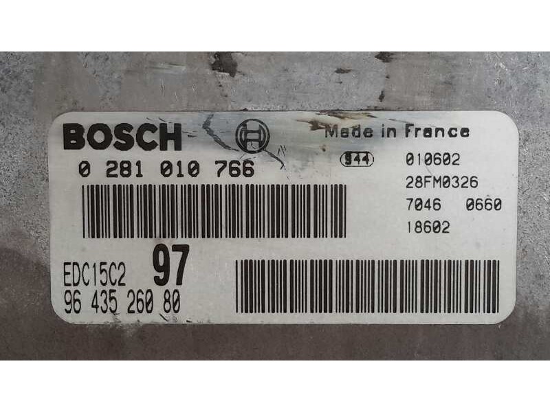 Recambio de centralita motor uce para citroën xsara berlina referencia OEM IAM 0281010766 EDC15C2 9643526080