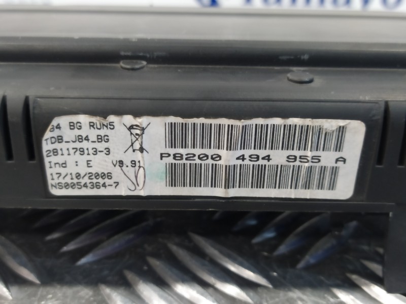 Recambio de cuadro instrumentos para renault scenic ii 1.5 dci diesel cat referencia OEM IAM P8200494955A 281179133 8200494955A